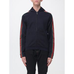Gucci Men Silk Zip-Up Hoodie Gucci With Striped Web Detail
